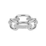 Crystal Link Ring Silver