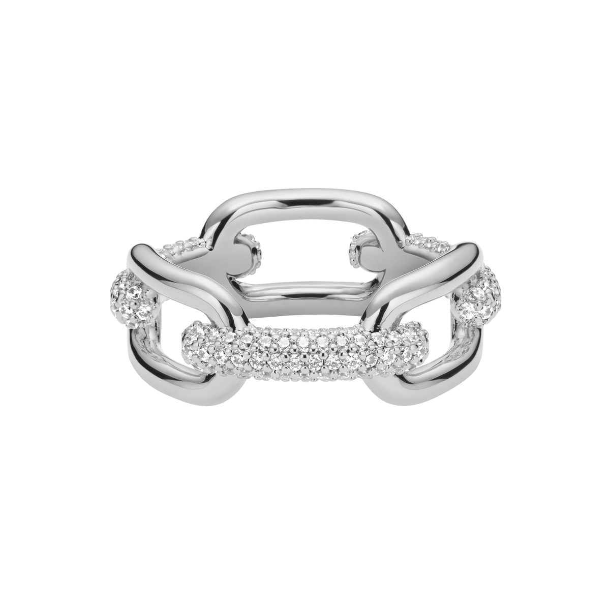 Crystal Link Ring Silver Crystal Link Ring Silver