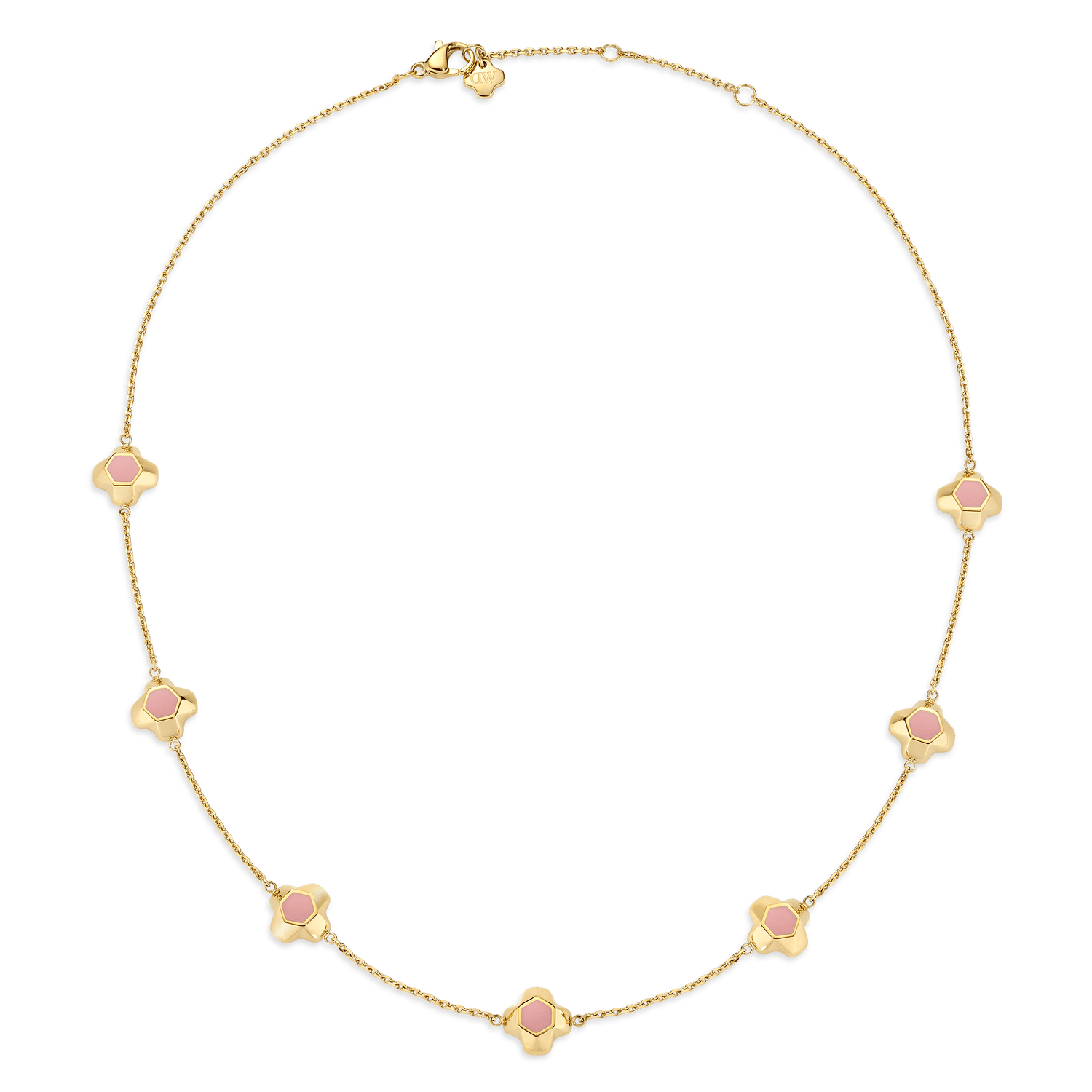 North Star Necklace 7 Small Apricot Enamel Gold
