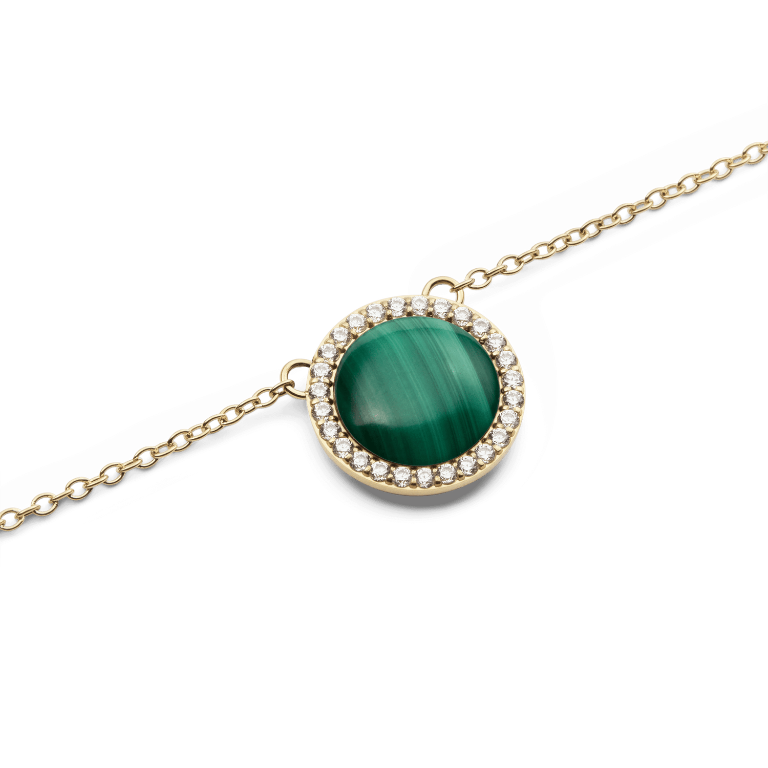 Audrey Necklace Malachite Gold