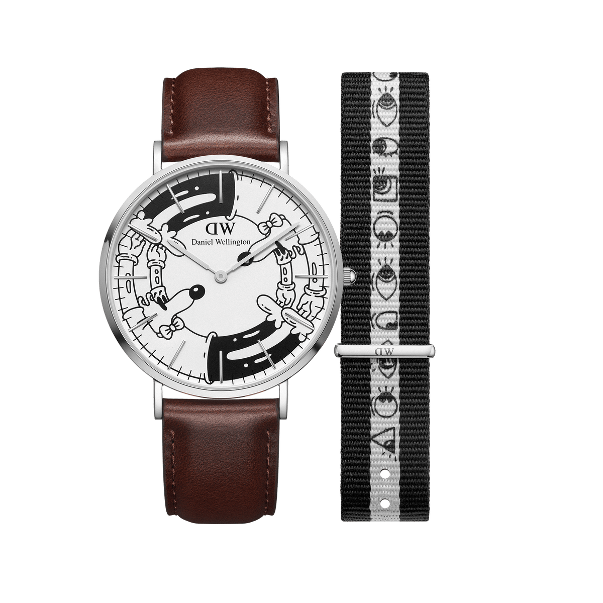 Steven Harrington x DW SET: Bristol BW dial & Strap Silver Steven Harrington x DW SET: Bristol BW dial & Strap Silver