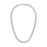 ダニエルウェリントン Ellipse Cuban Chain Necklace Silverの商品画像。研磨されたフラットなキューバンリンクが連なる、ロブスタークラスプ付きのシルバーチェーンネックレスです。重厚感のある仕上がりが特徴です。