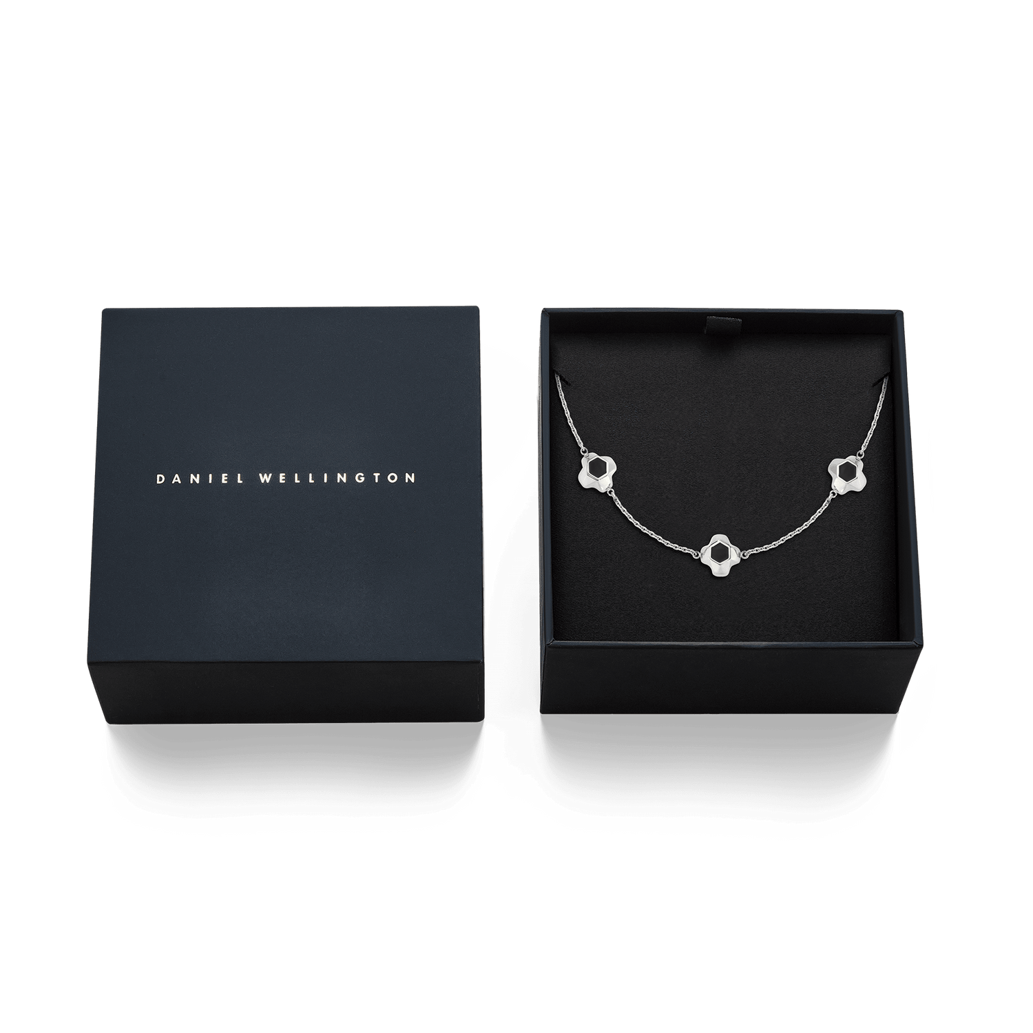 North Star Necklace 7 Small Black Enamel Silver