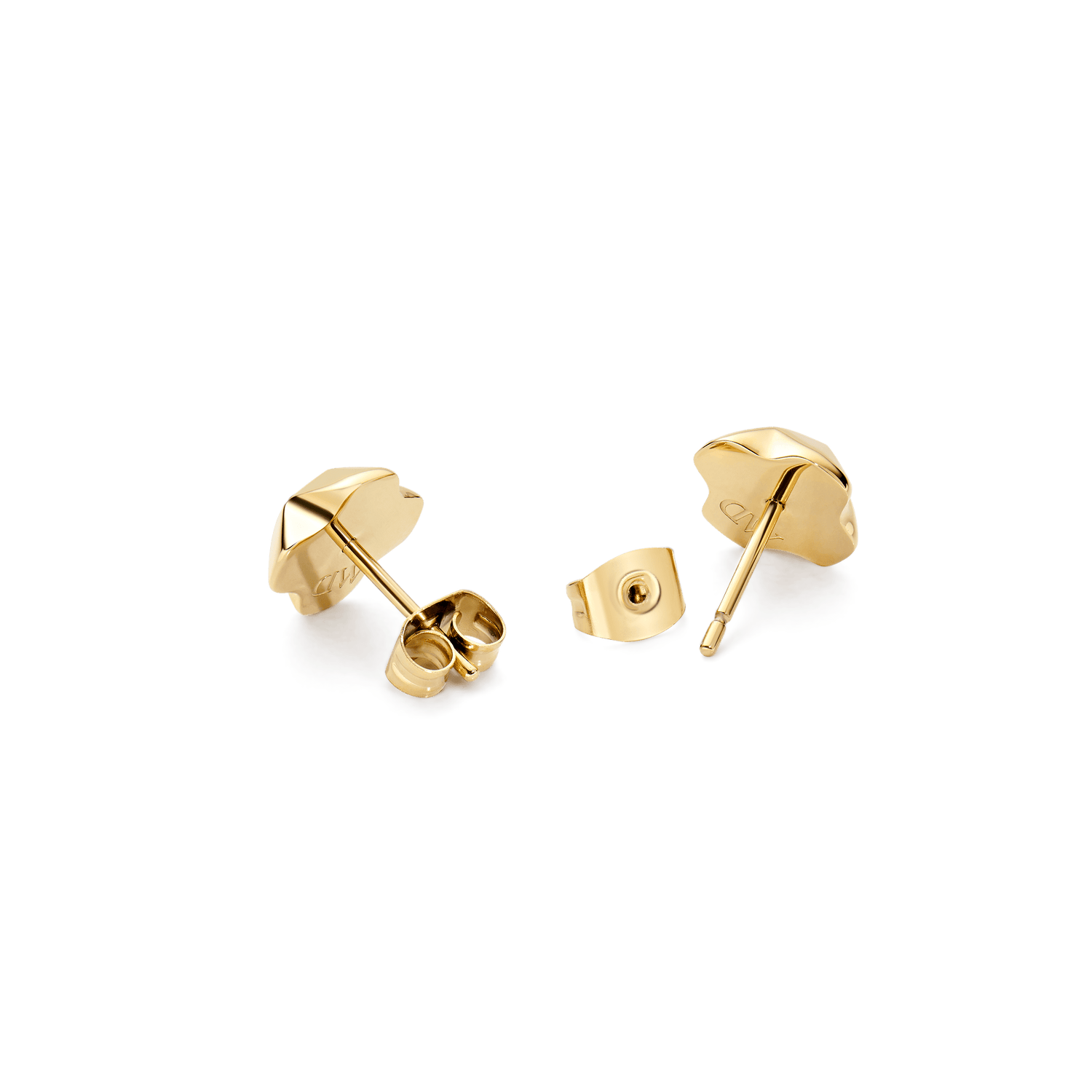 North Star Earrings Small Apricot Enamel Gold