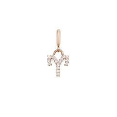 ダニエルウェリントンのZodiac Watch Charm Rose Goldは、牡羊座のシンボルをモチーフにしたデザインです。キュービックジルコニアが星座のラインに沿って一粒ずつセットされ、ローズゴールドの上品な輝きと調和しています。