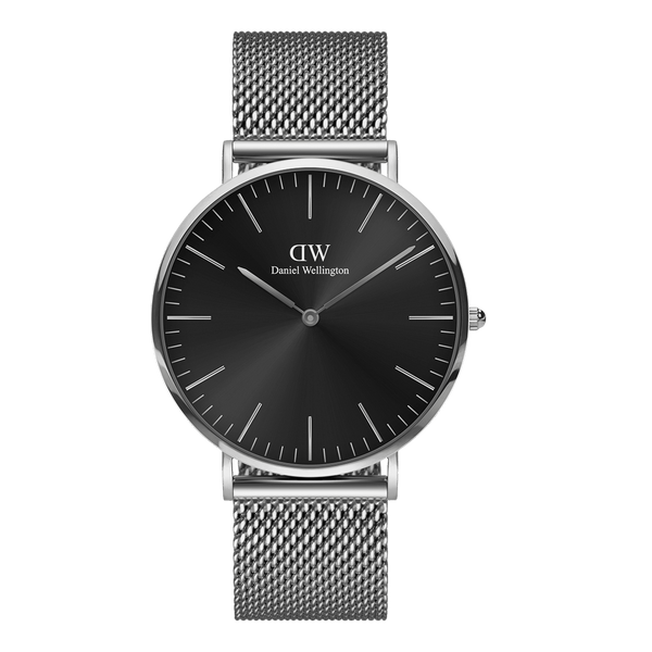Mesh Onyx - Classic sterling silver watch & black dial | DW Mesh Onyx - Classic sterling silver watch & black dial | DW