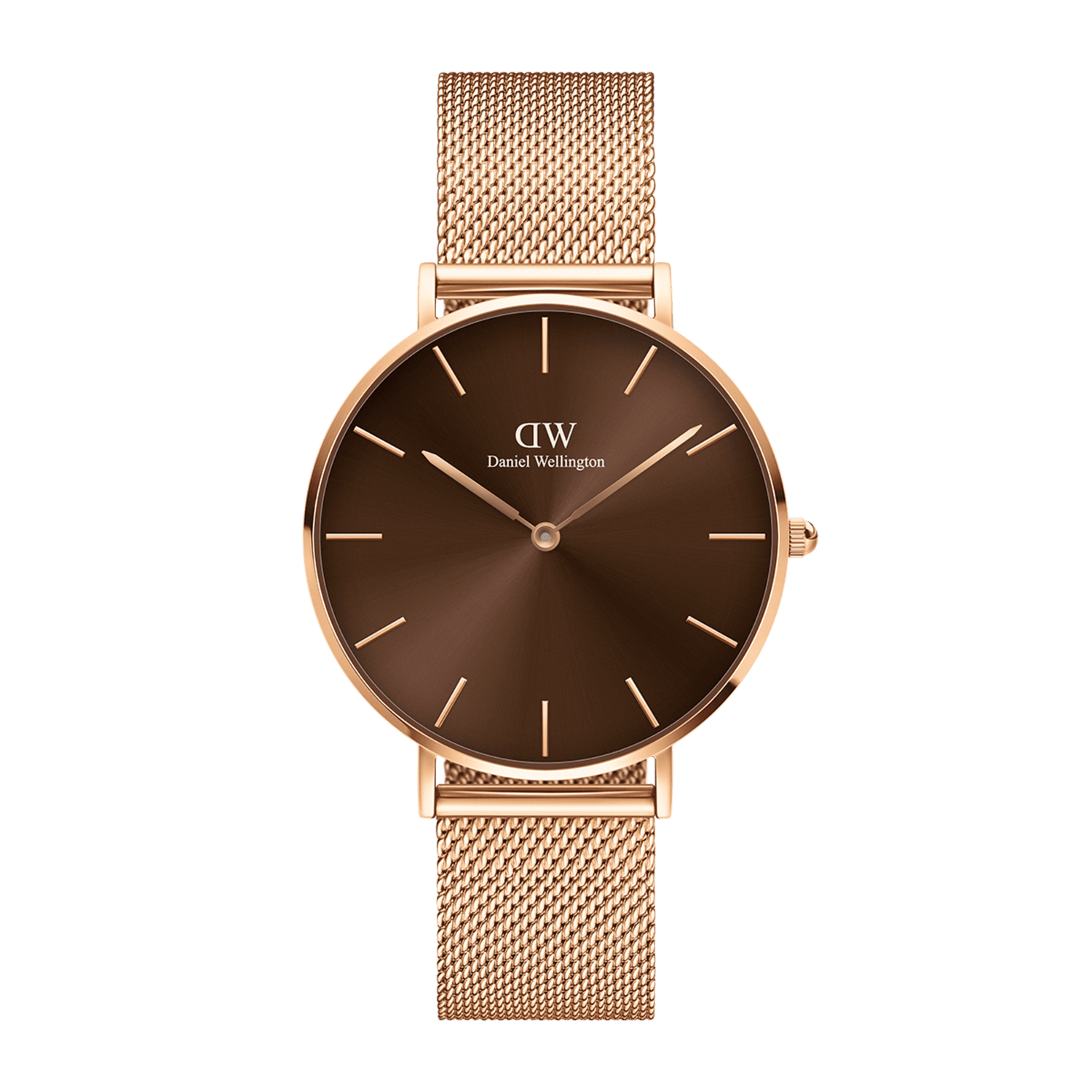 Petite - Rose gold watch with amber dial 28mm | DW – Daniel 