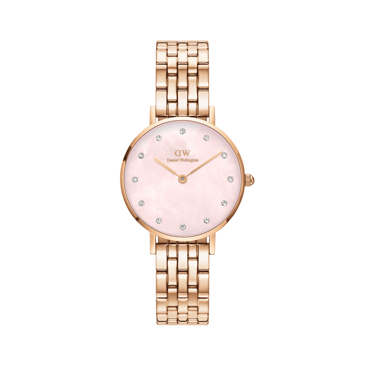 Daniel Wellington プティット ルミネ 5-Link 28mm Petite Lumine 5 Link Melrose Pink MoP Rose Gold