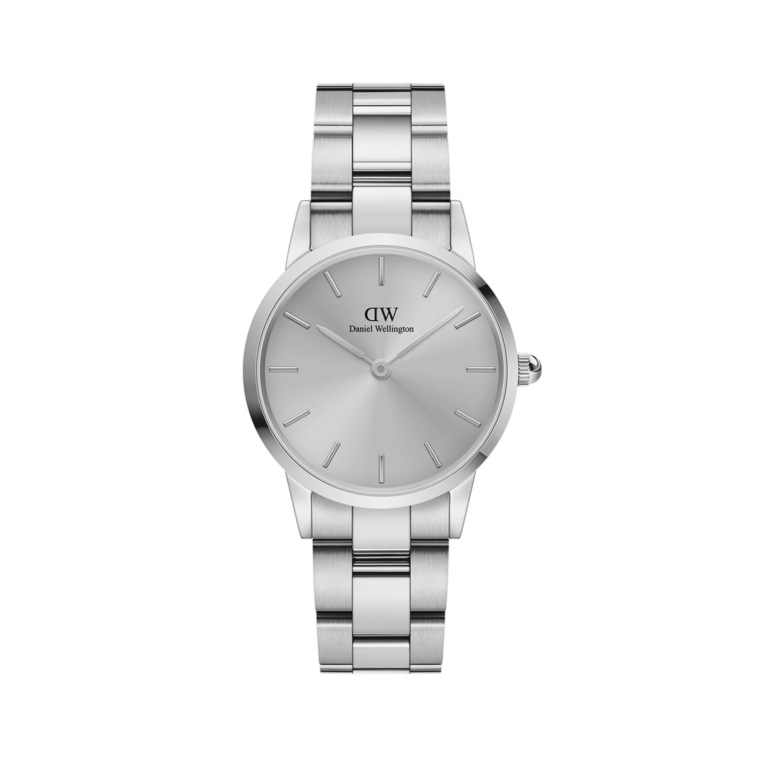 Iconic Link Unitone - Silver watch with steel link 28mm | DW