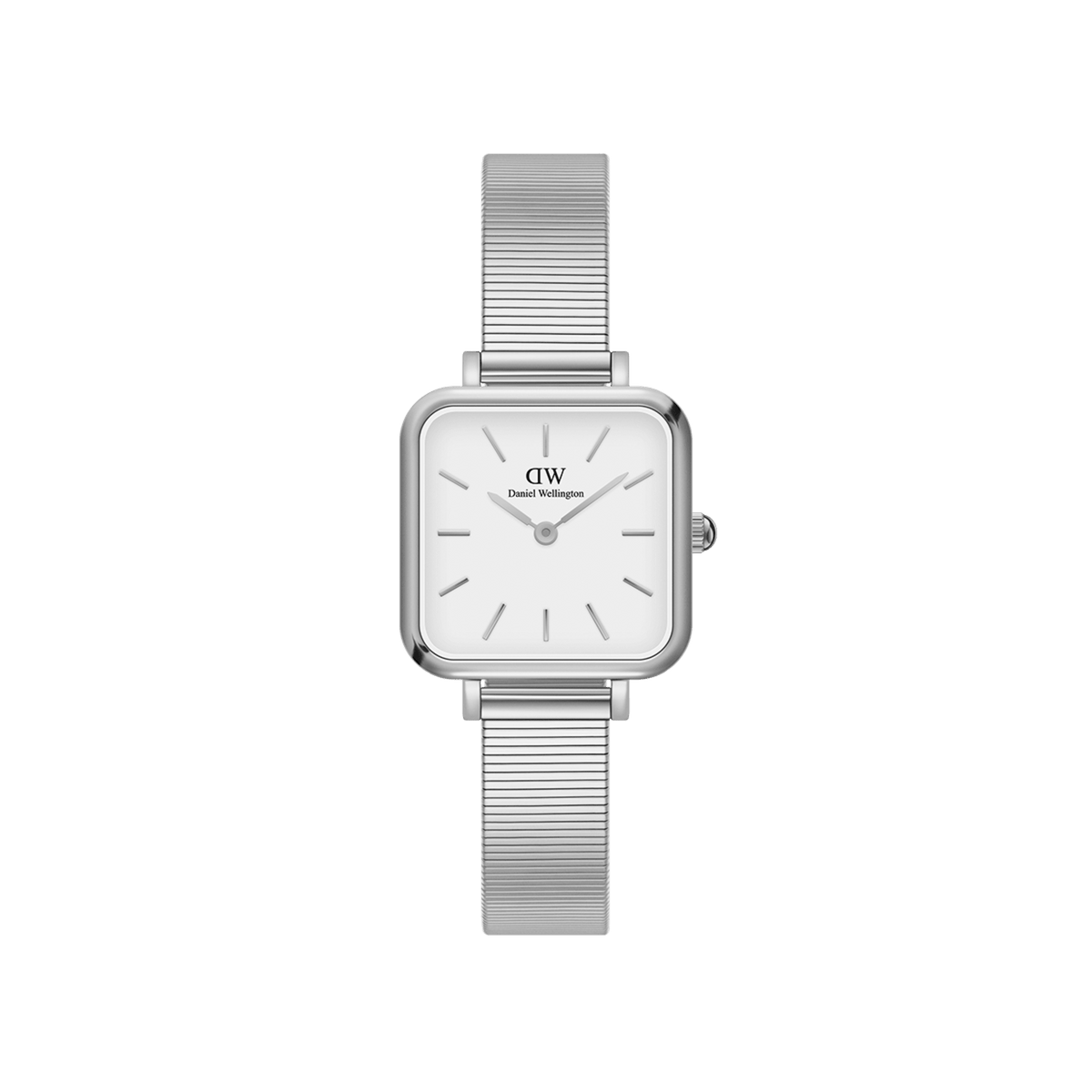 Quadro Studio - Womens square watch - White & Silver | DW – Daniel