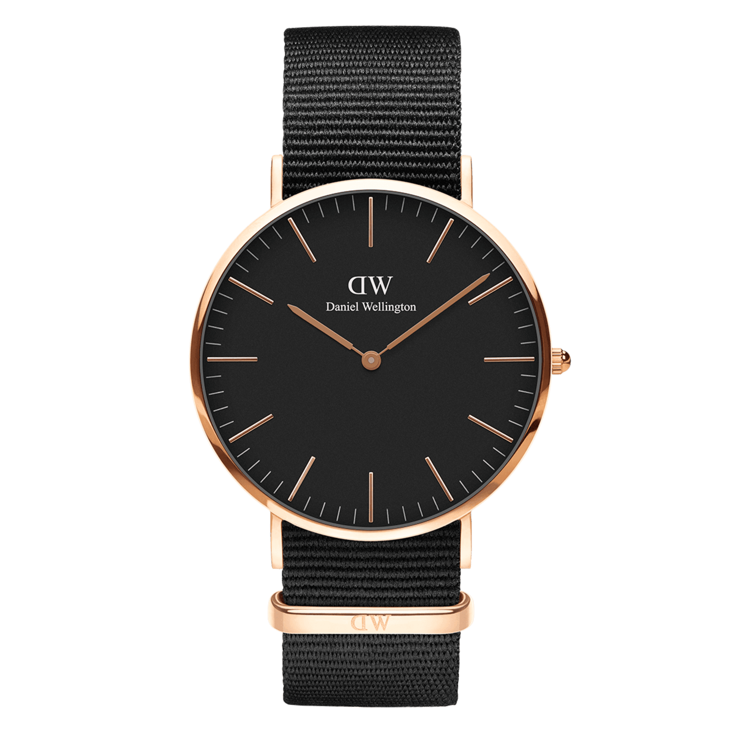 Cornwall - Black men's watch with rose gold 40mm | DW – Daniel