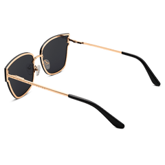 Steel Grande Rose Goldを背面から見たアングルです。ローズゴールドのフレーム内側にはDaniel Wellingtonの刻印が入り、シリコン製の調節可能なノーズパッドとブラックのテンプルチップの細部まで確認できます。