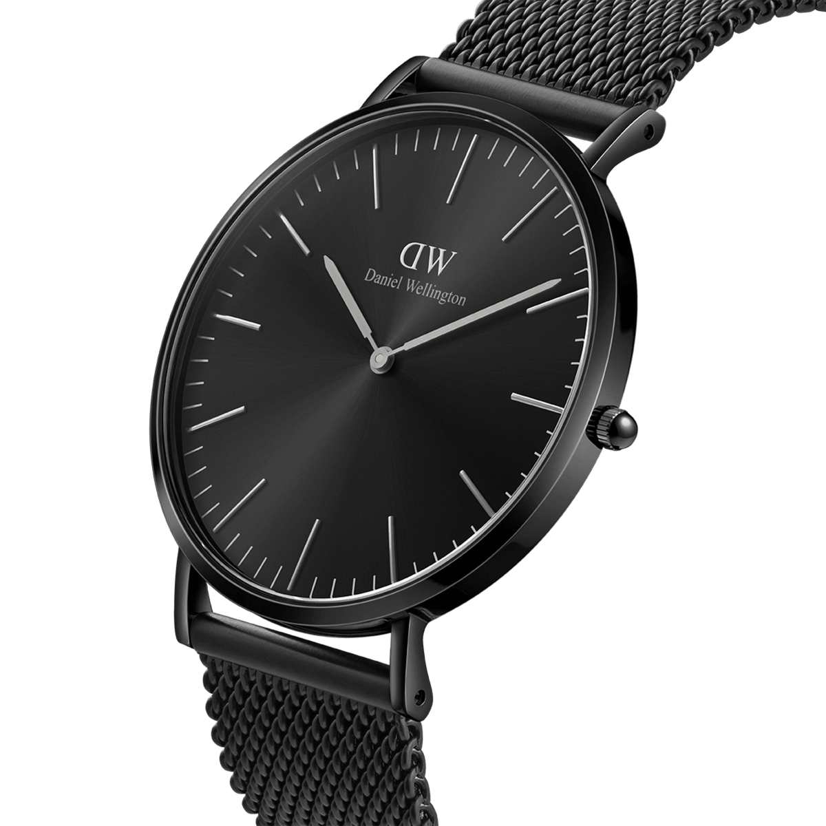 Mesh Onyx - Black watch with black sunray dial | DW Mesh Onyx - Black watch with black sunray dial | DW