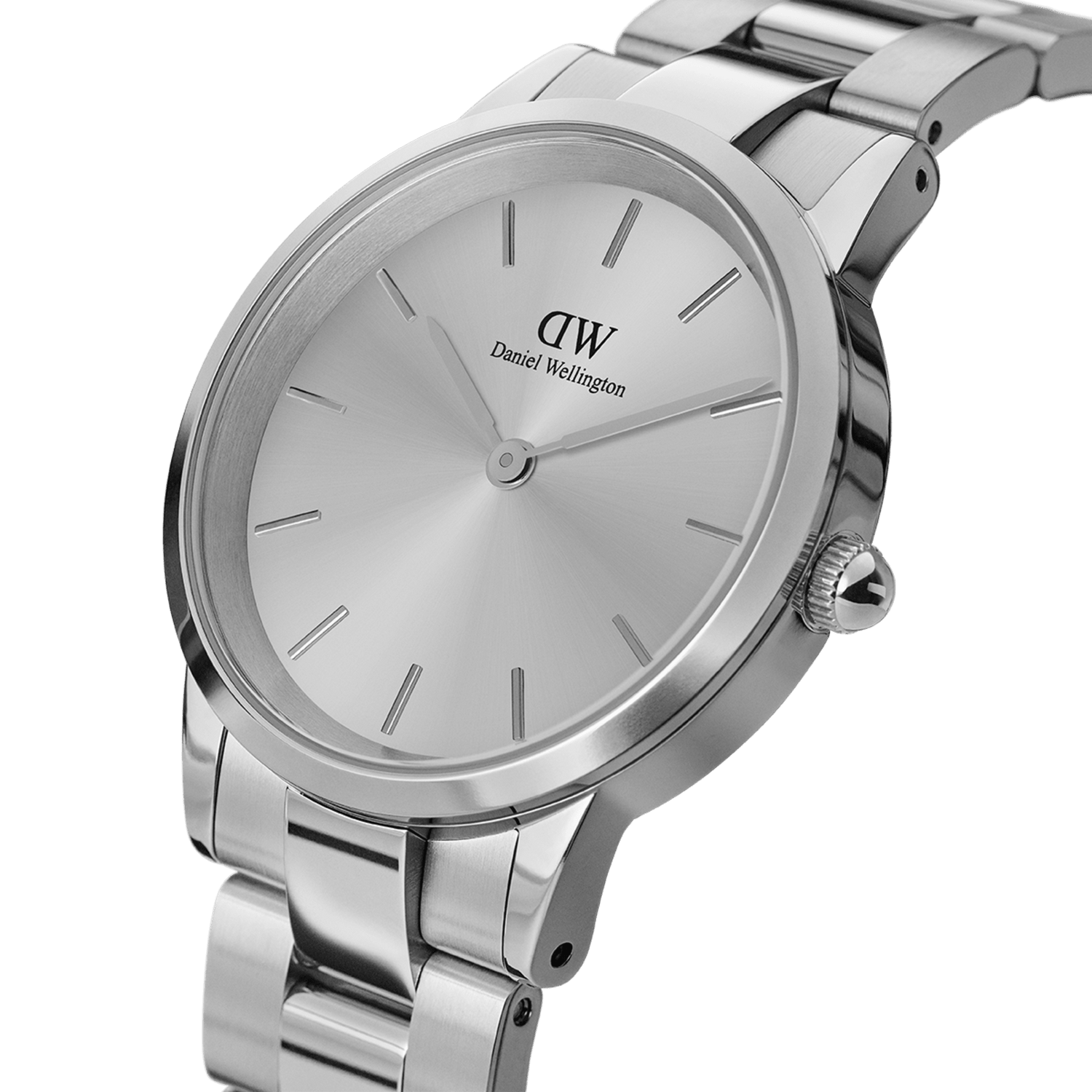 Iconic Link Unitone - Silver watch with steel link 28mm | DW Iconic Link Unitone - Silver watch with steel link 28mm | DW