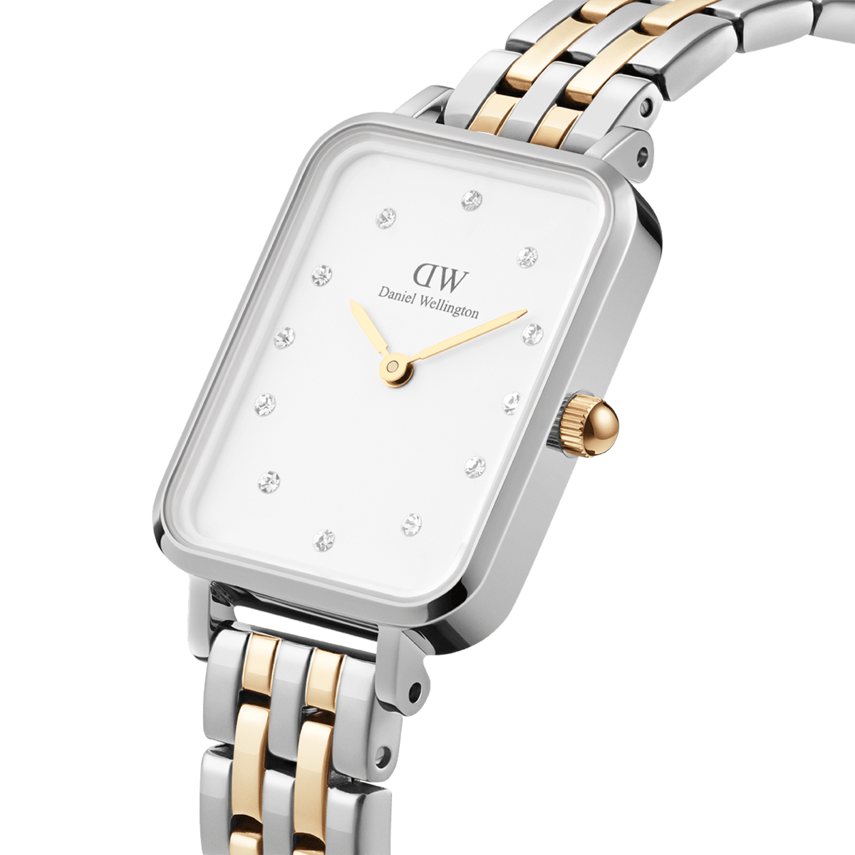 Quadro Lumine - Women's watch with silver & gold strap | DW Quadro Lumine - Women's watch with silver & gold strap | DW