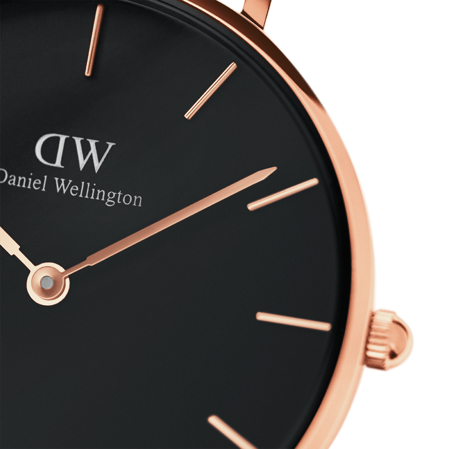Petite Ashfield - Black women's watch with rose gold | DW – Daniel 