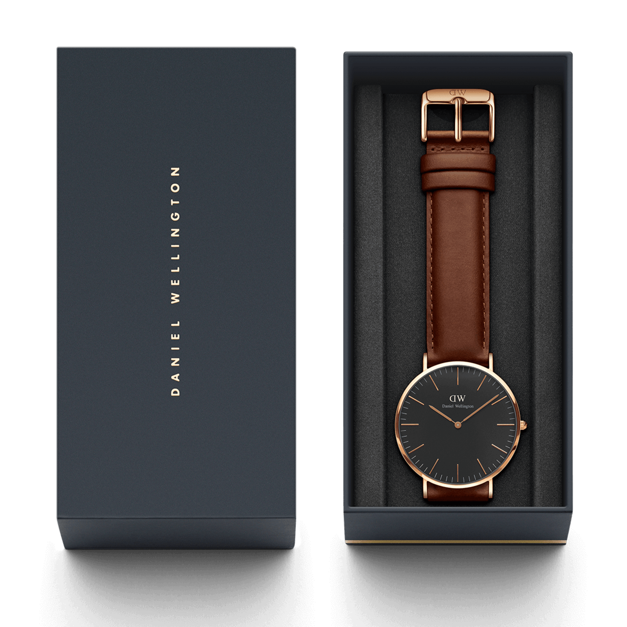 ダニエルウェリントン 40mm Daniel Wellington クラシックブラック セントモーズ ローズゴールド 腕時計