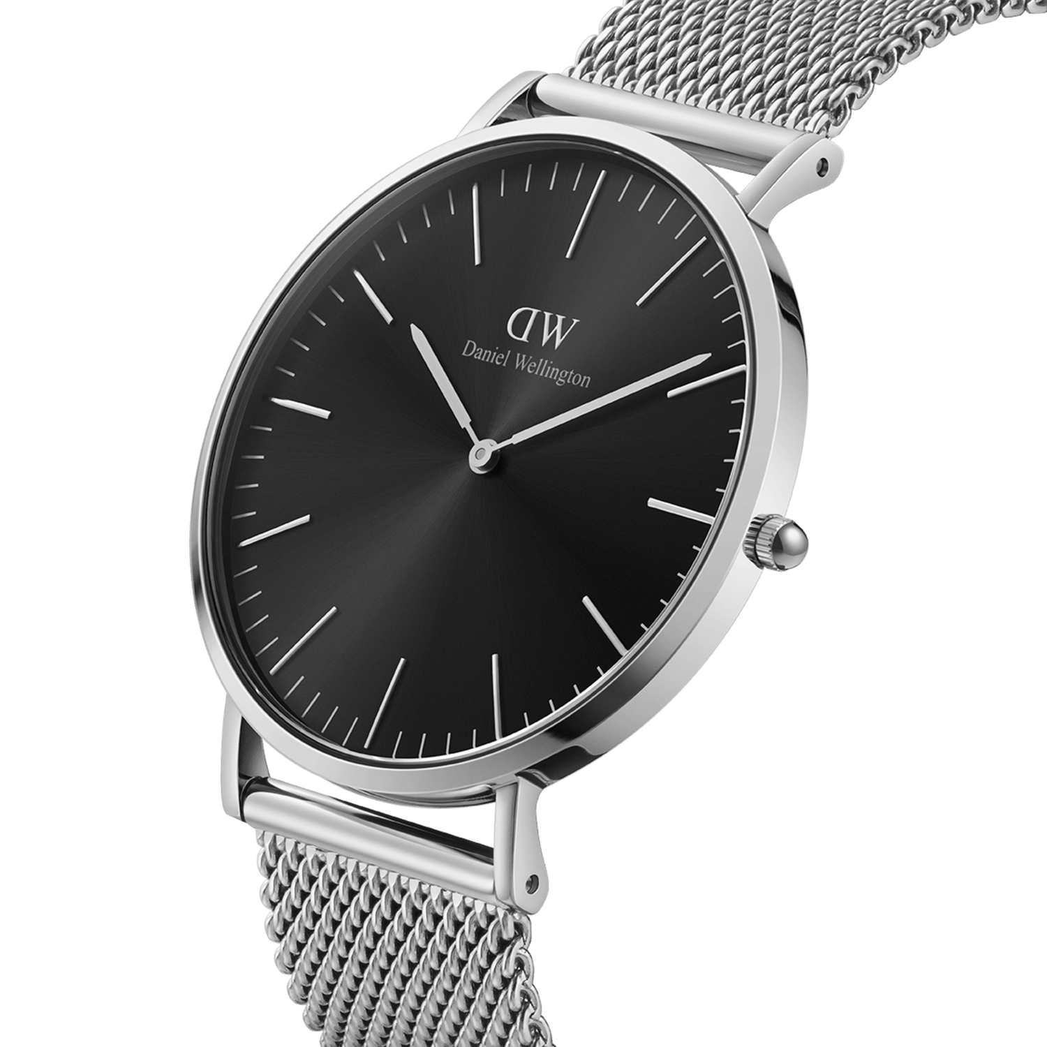 Mesh Onyx - Classic sterling silver watch & black dial | DW Mesh Onyx - Classic sterling silver watch & black dial | DW